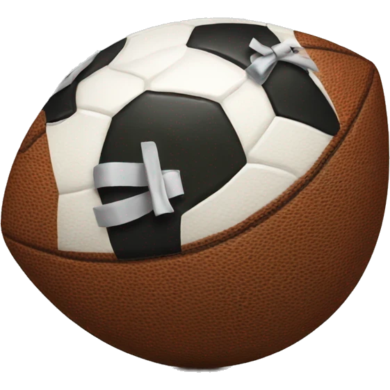Football with a bow emoji