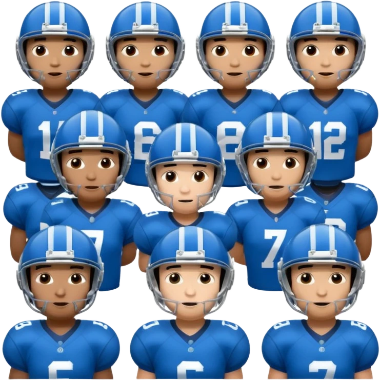 football guys team mixed race blue with helmet white black Hispanic  emoji