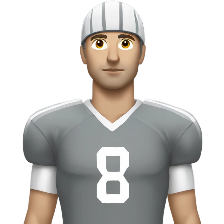 A Slavic football player in a gray uniform emoji