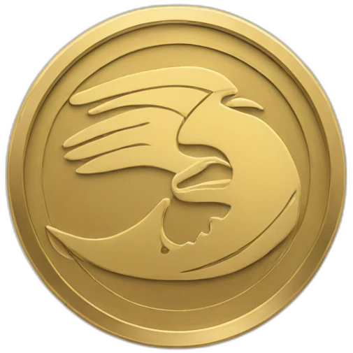 A gold coin with Nike logo on emoji