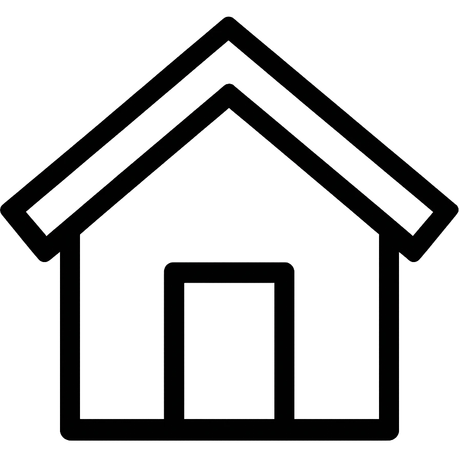 A simple house icon with a geometric, minimalist design emoji