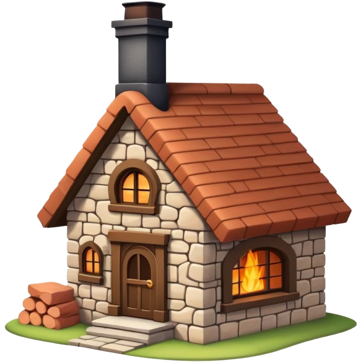 cozy house with a chimney emoji