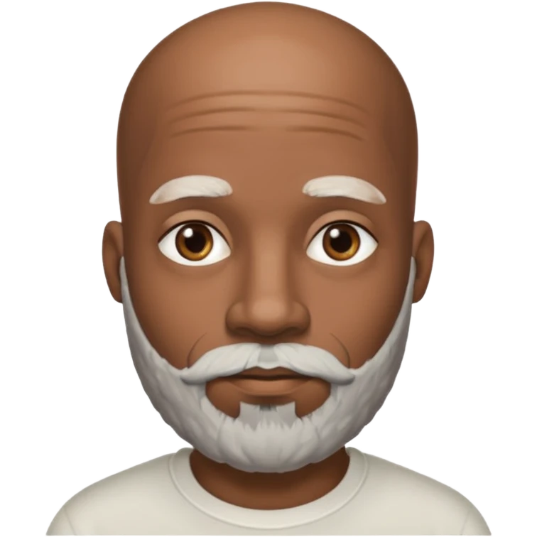 African American male bald salt & pepper beard emoji