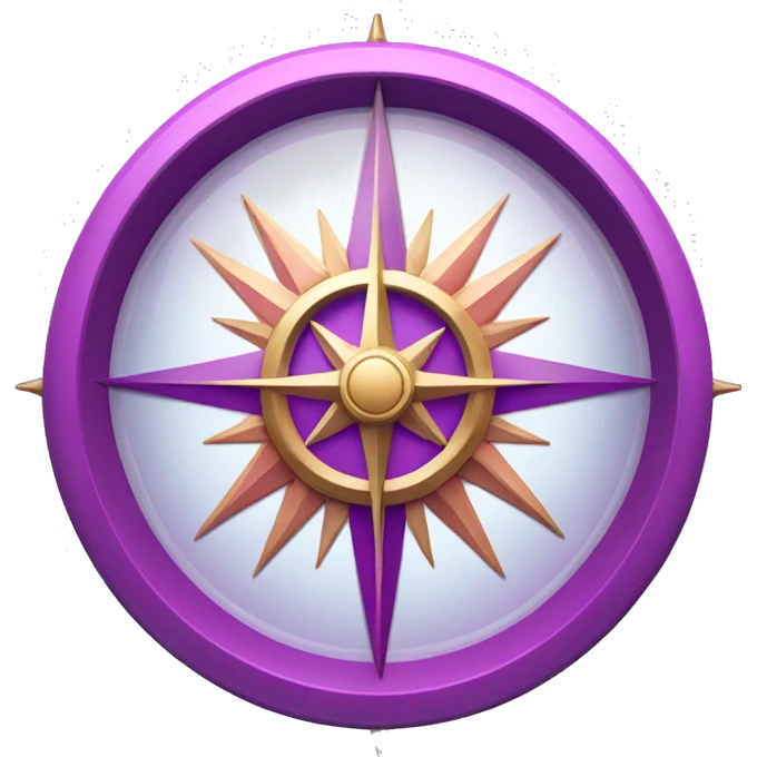 Beautiful compass with purple and pink grading emoji