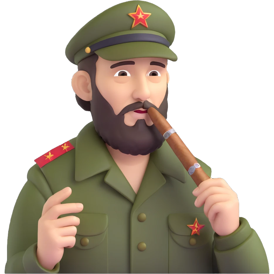 Fidel Castro with a cigar emoji