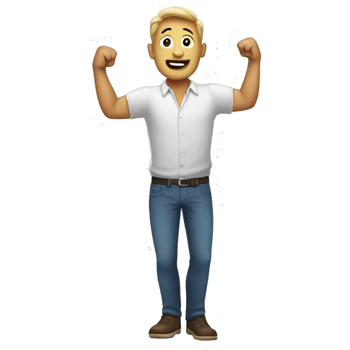 man with arms up emoji