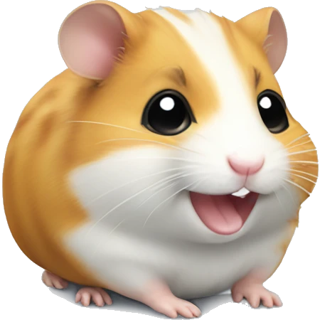 Hamster with a smiley face emoji