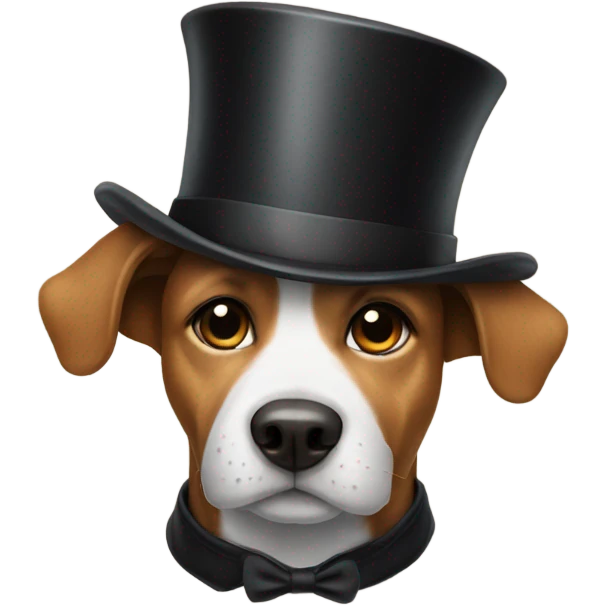 a dog with a top hat emoji