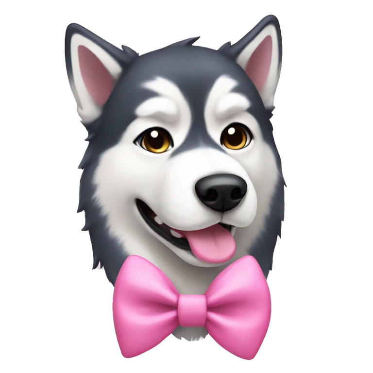 Husky with pink bow emoji