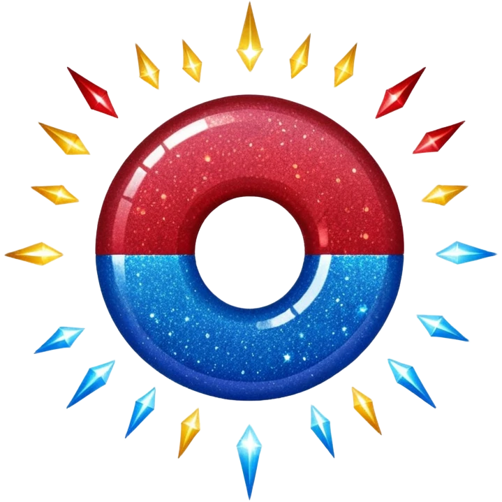 glitter red and blue raio emoji