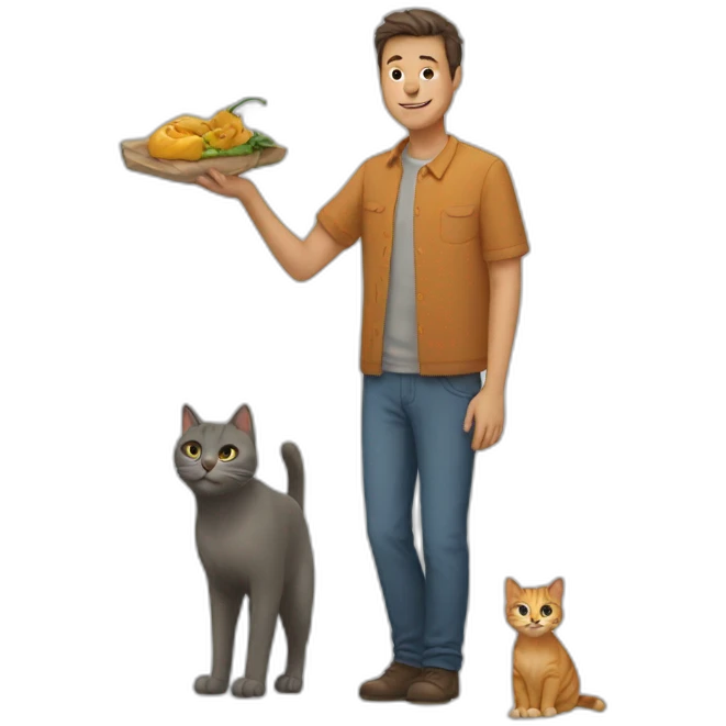 Cat and man emoji