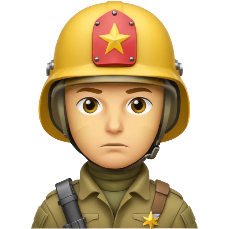 Soldier just face no body generic yellow skin with a gunner helmet that has no insignia emoji
