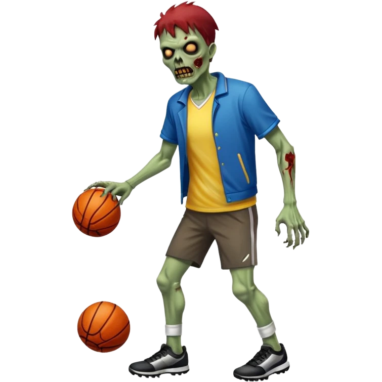 sportmen zombie full body and sport item emoji