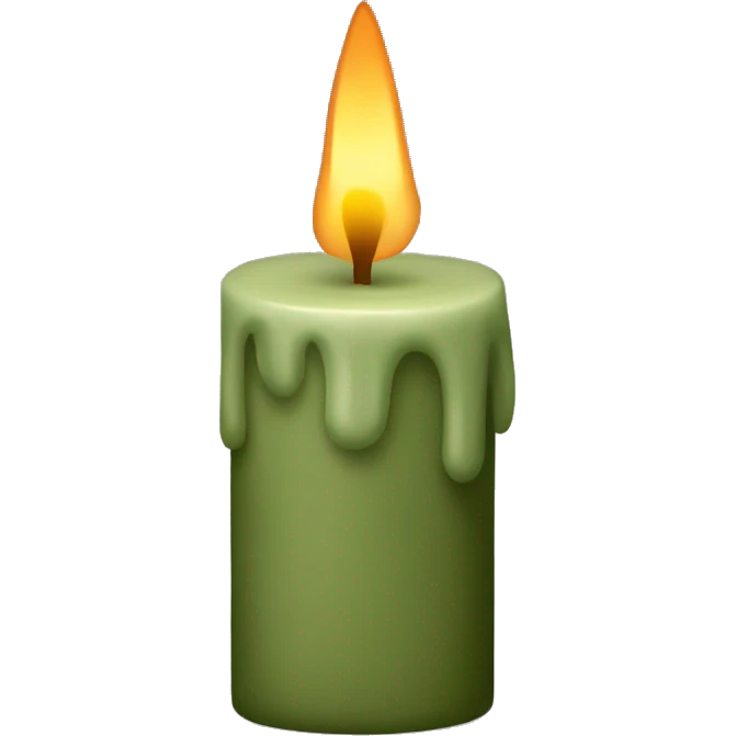 Khaki green candle emoji