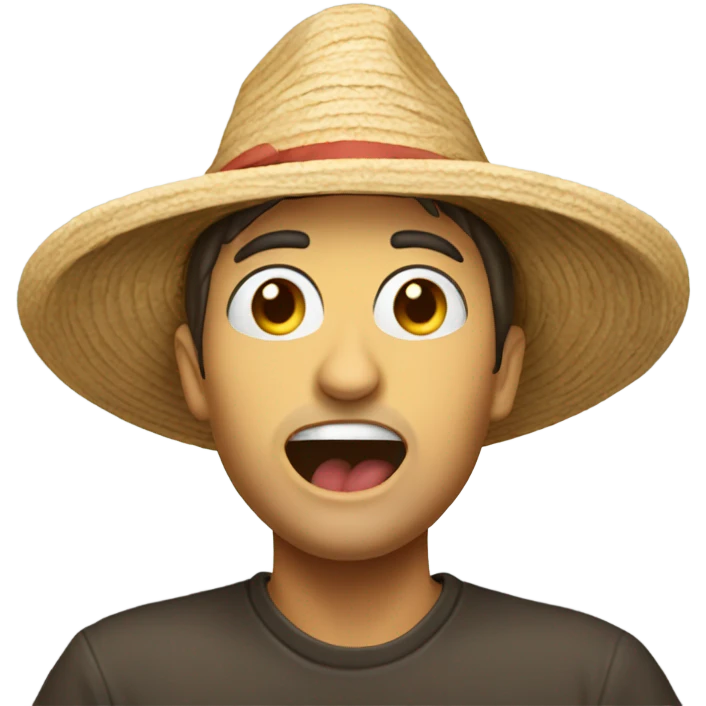 A person eating a hat emoji