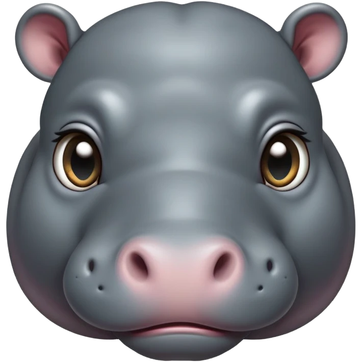 cinematic-cute baby hippo-portrait-emoji,-poised-and-regal,-with-a-massive,-robust-build-and-a-smooth,-sleek-slate-gray-hide,-deep-set-soulful-eyes,-simplified-yet-sharp-and-sophisticated-features,-highly-detailed,-glowing-with-a-soft radiance emoji