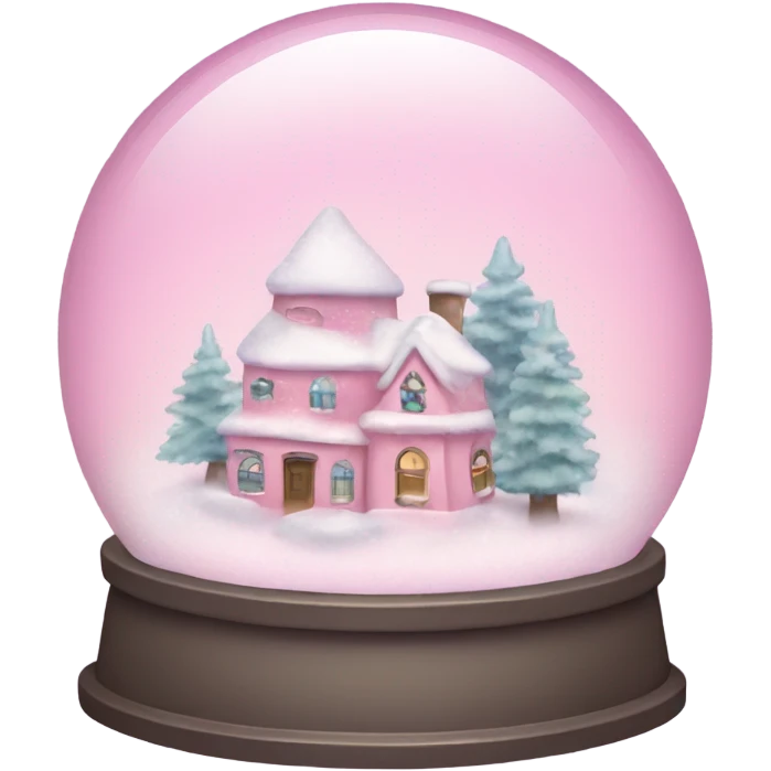 Pastel pink snow globe emoji