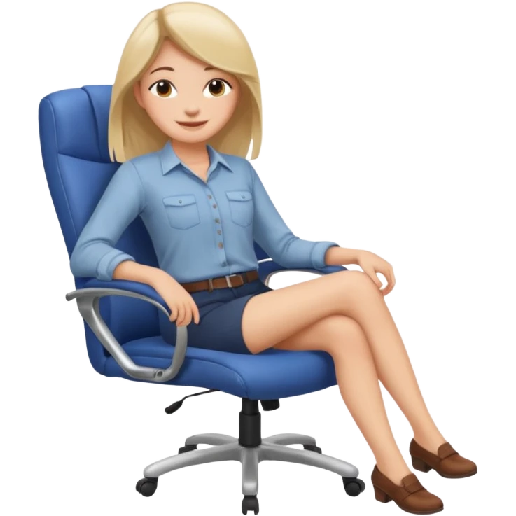 girl that is moving in their chair of work but its not disable just lazy  emoji