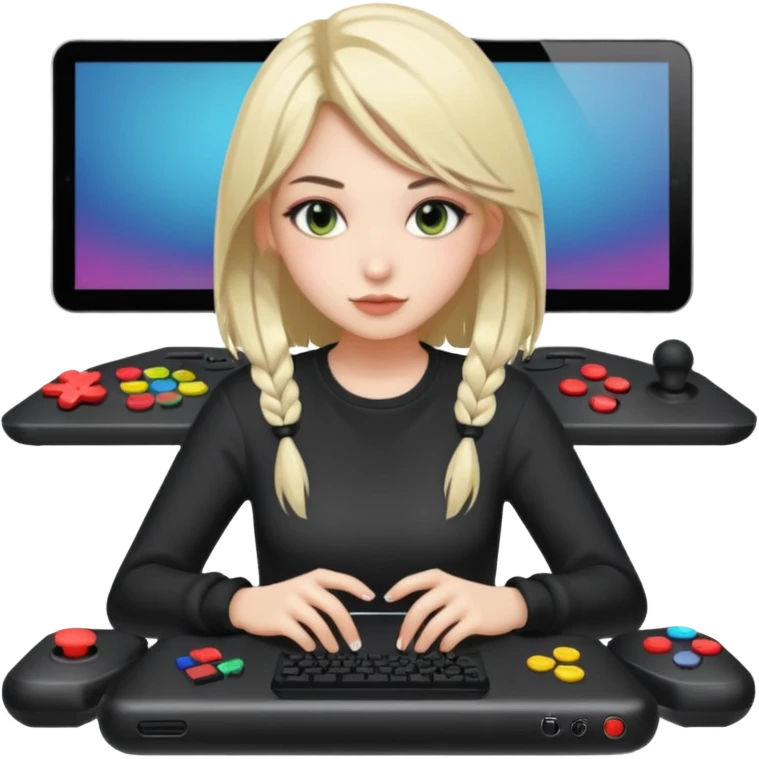 Gamer, e-girl, with gaming set-up emoji