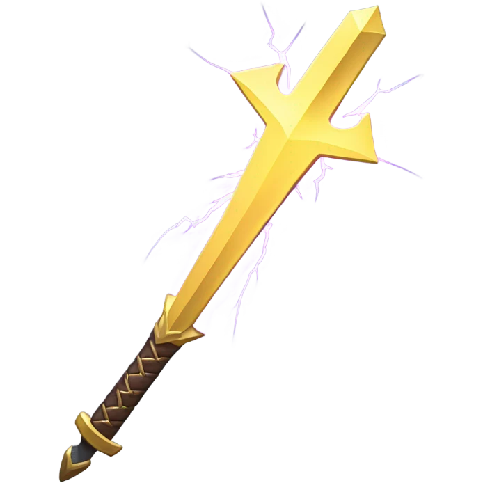 Lightning bolt-shaped sword emoji