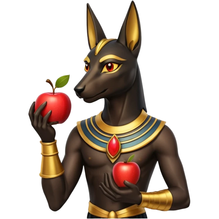 anubis god with an apple emoji