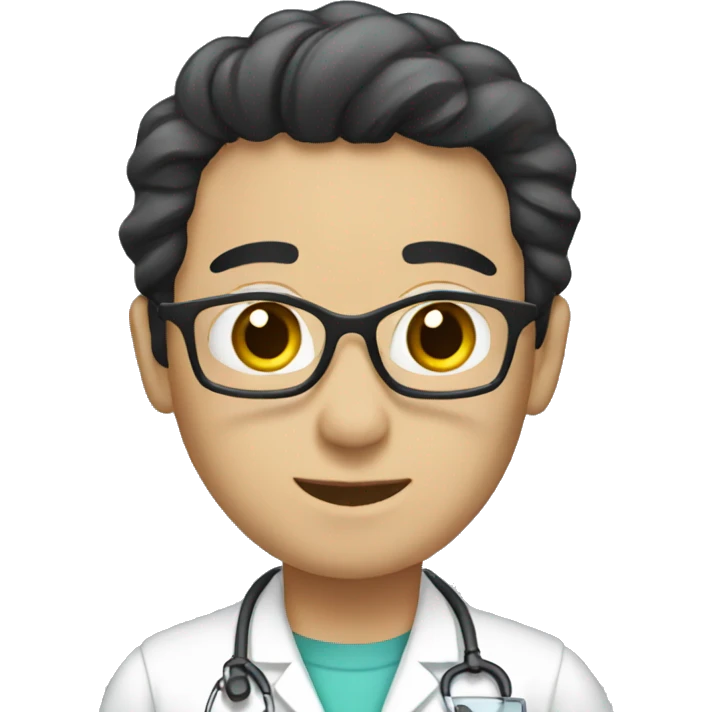 White radiologist with short black hair emoji
