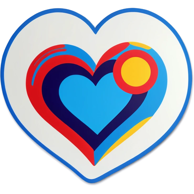 Pop art blue heart  emoji