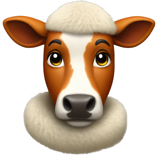 cow in a fox fur coat emoji