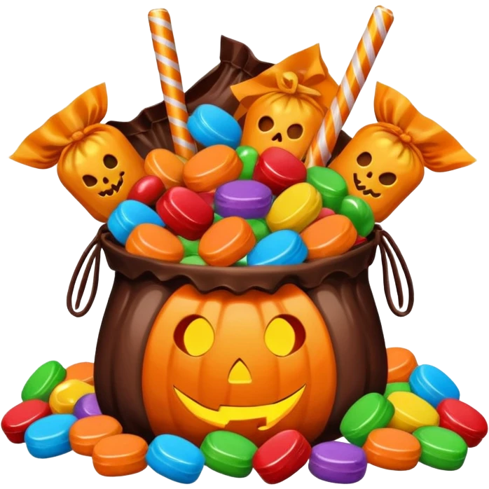 Halloween candies and candy bags emoji