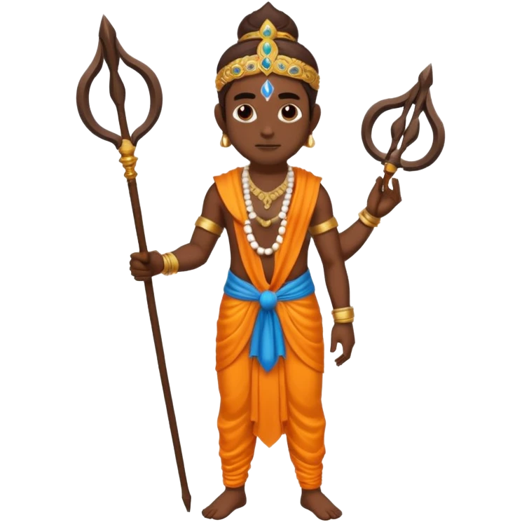 Lord Rama standing in Vrindavan with a bow in his hand emoji