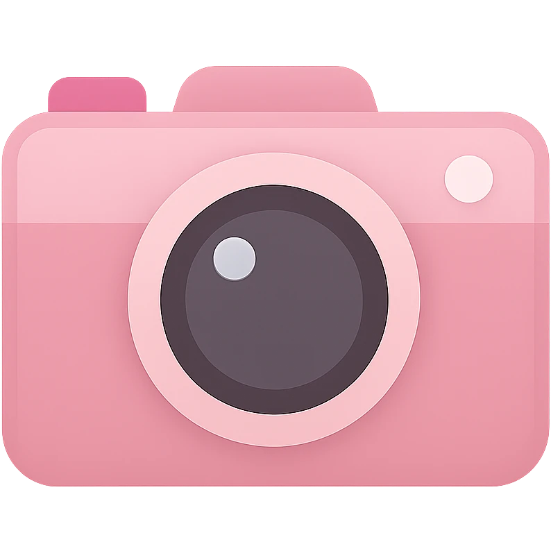 pink camera emoji, cute and modern emoji