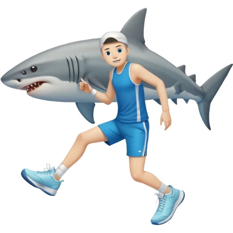 Tiburon con tenis con piernas emoji