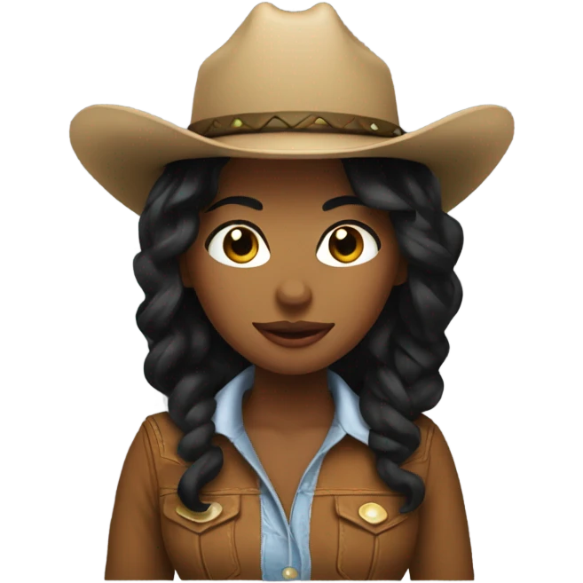 a cowgirl with black hair  emoji
