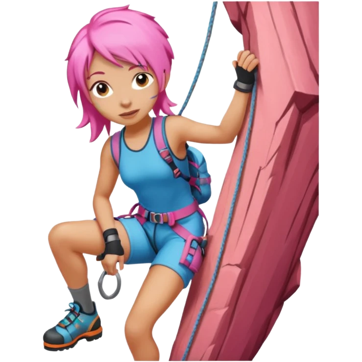 climber girl with pink hair emoji