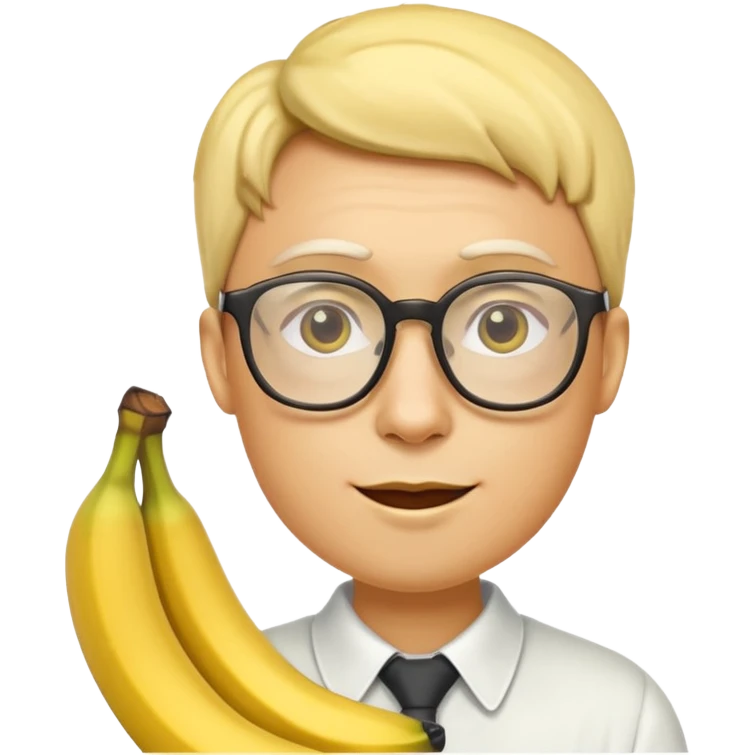 banana human with glasses emoji