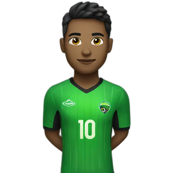 soccer player in green and black uniform emoji