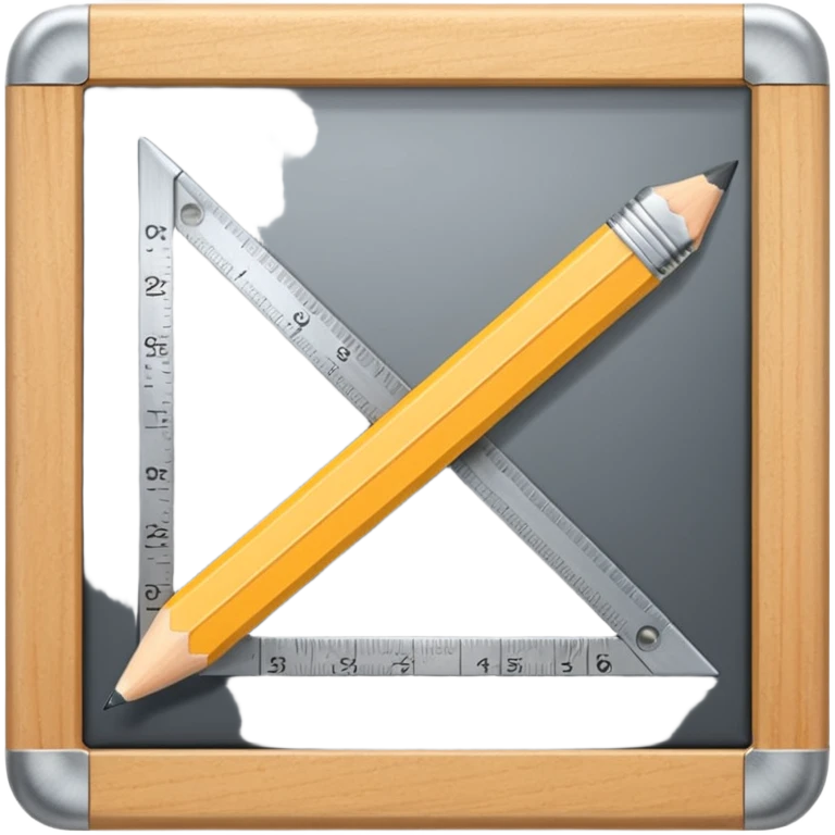 pencil and ruler crossing on a screen emoji