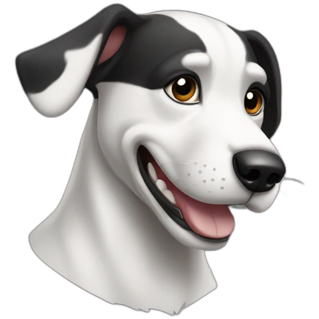 Perro ratonero blanco  y negro emoji