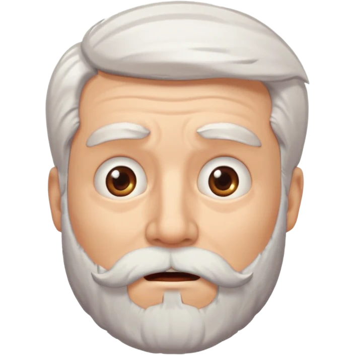 white-haired man with a beard, surprised emoji