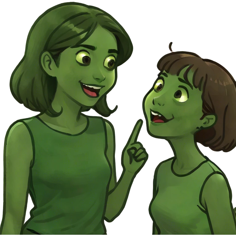 White girl brown hair blue eyes talking about shooking news to her friend as gossip emoji