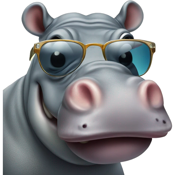 Hippo wearing sunglasses and having a cocktail emoji