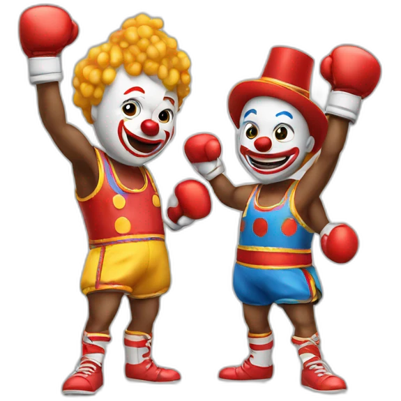 Two clowns boxing emoji