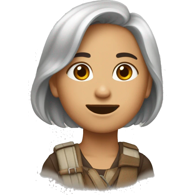 Девушка с коричневыми волосами в маске для лица emoji