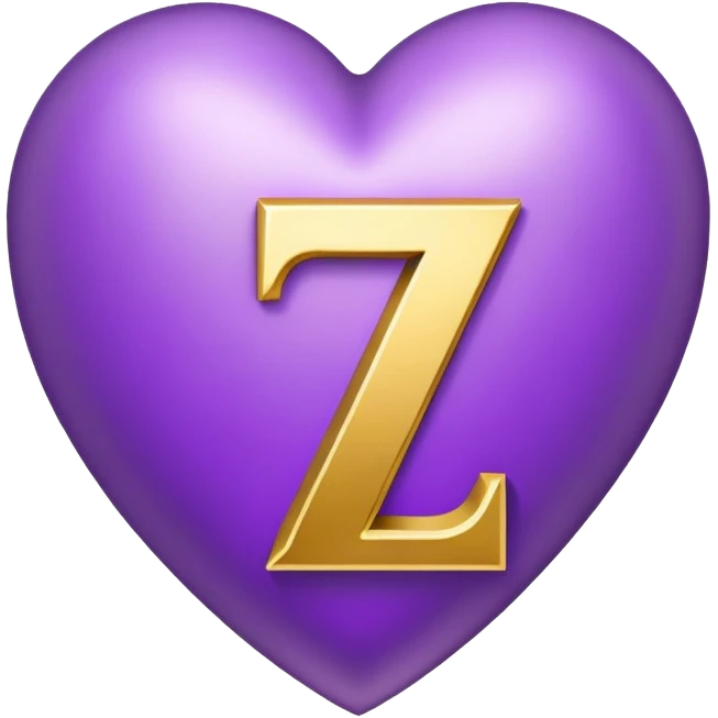 golden “Z” letter inside a Purple Heart emoji