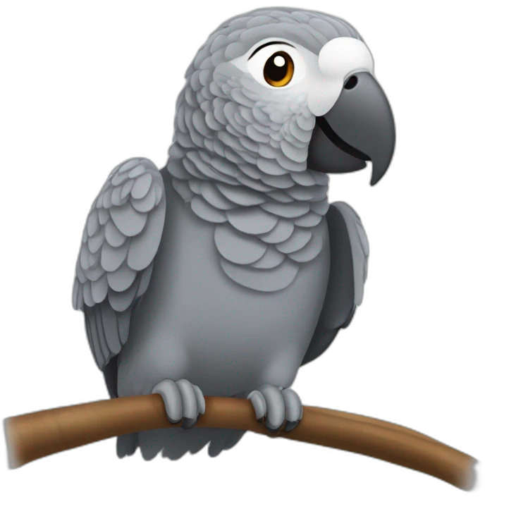 African grey parrot singing emoji