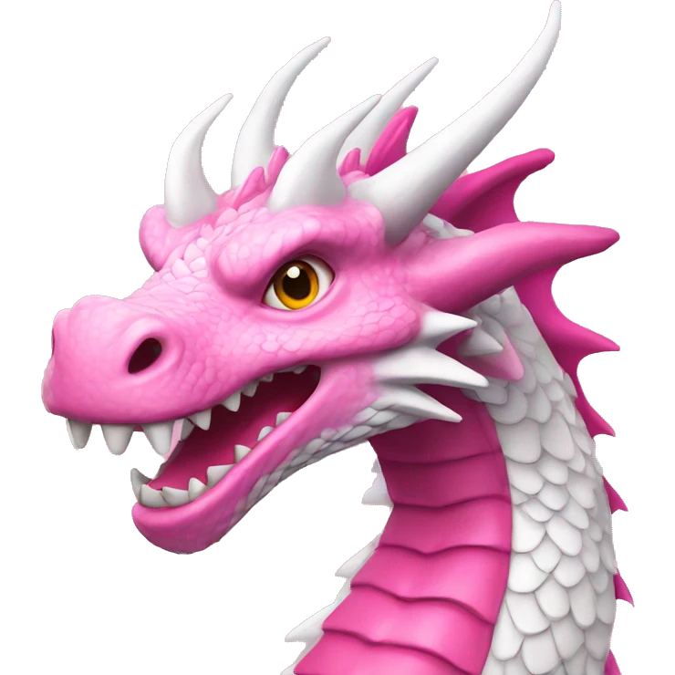 Pink and white dragon emoji