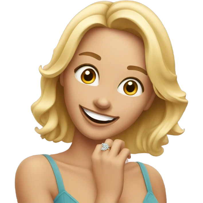 blonde woman engaged emoji