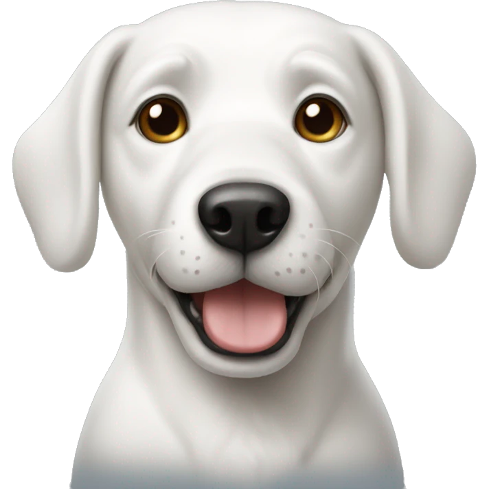 A white dog emoji