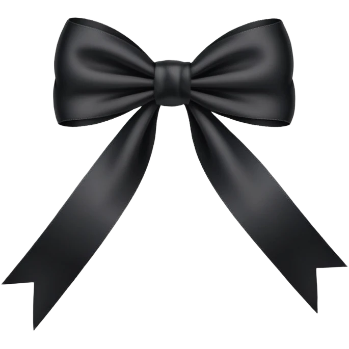 Thin ribbon black color bow emoji