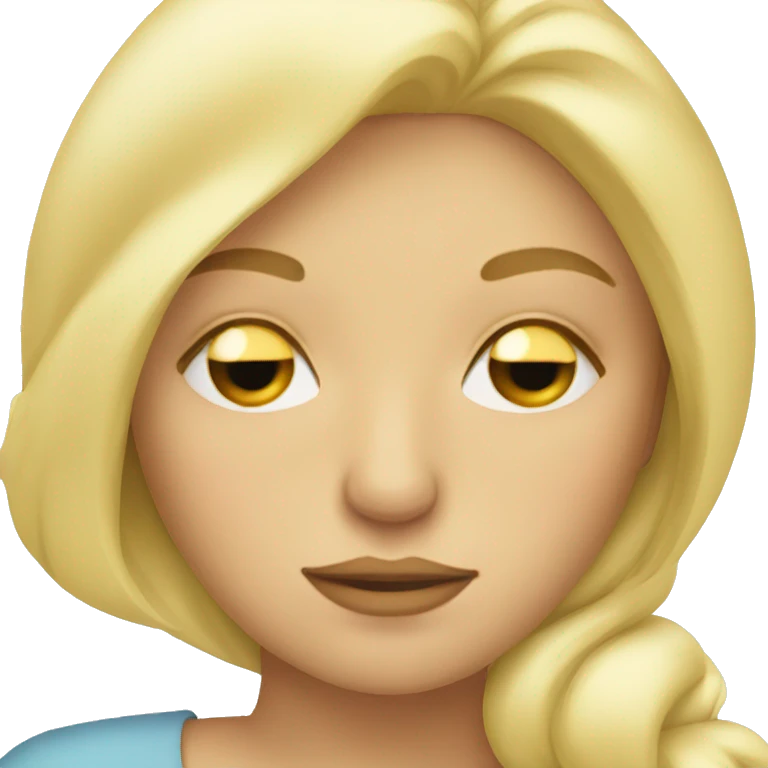 blonde woman sleeping long eyelashes emoji
